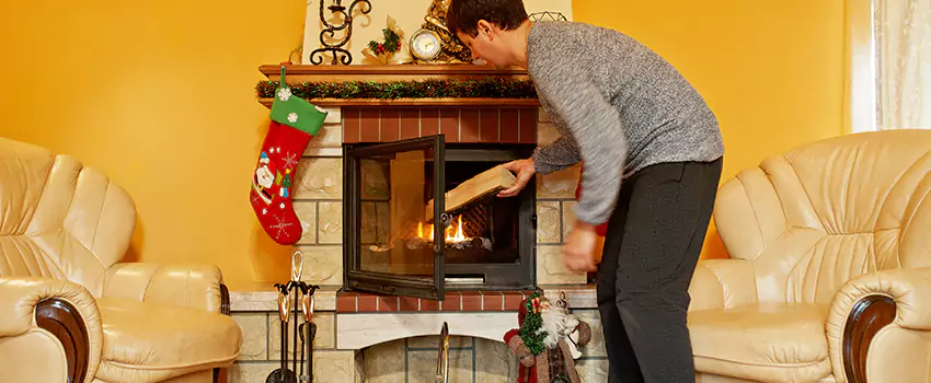 Rusted Metal Fireplace Restoration in Bulls Head, New York